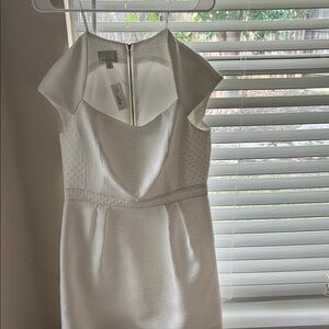 Donna Morgan White Asymmetrical Sheath Dress